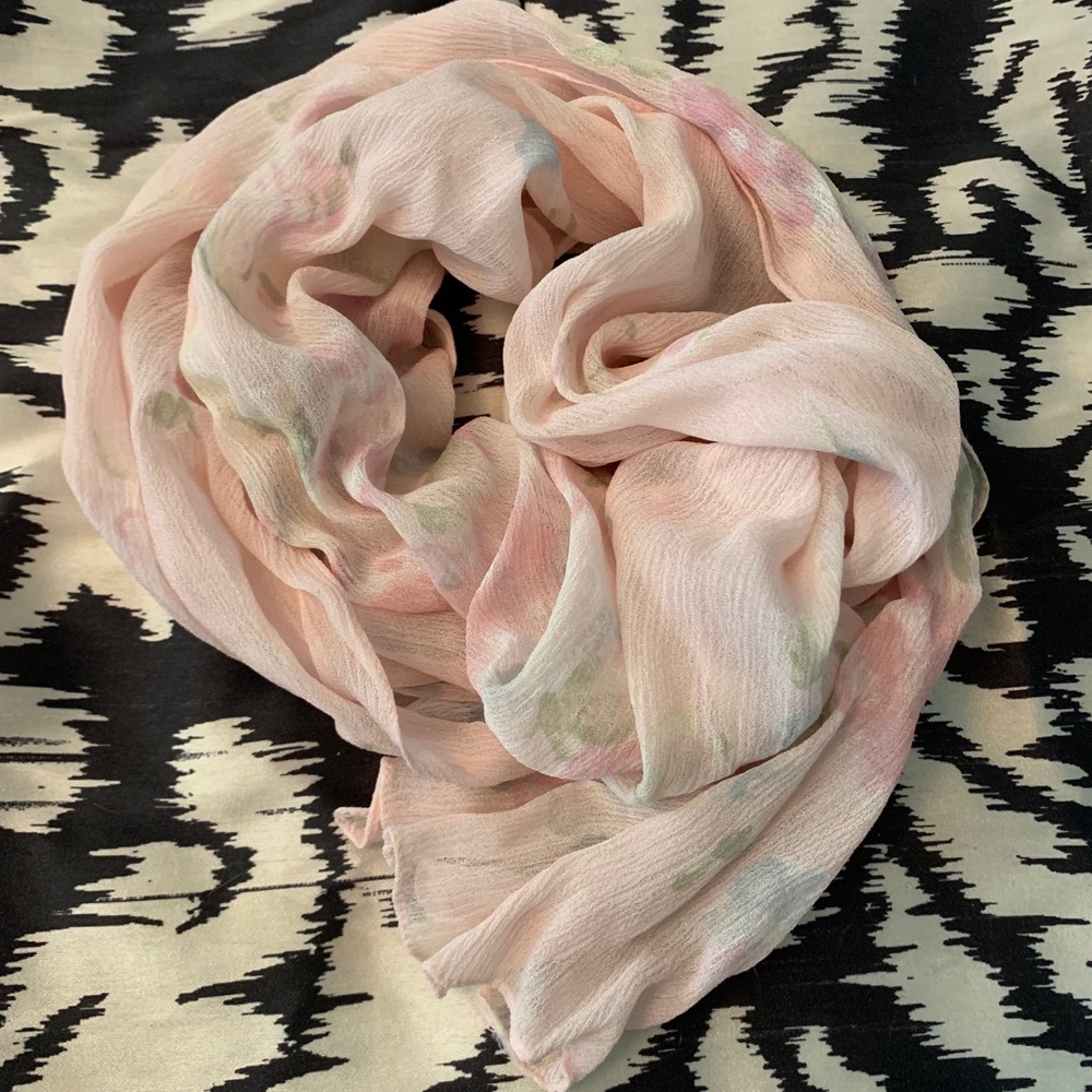 Beautiful sheer pink floral scarf